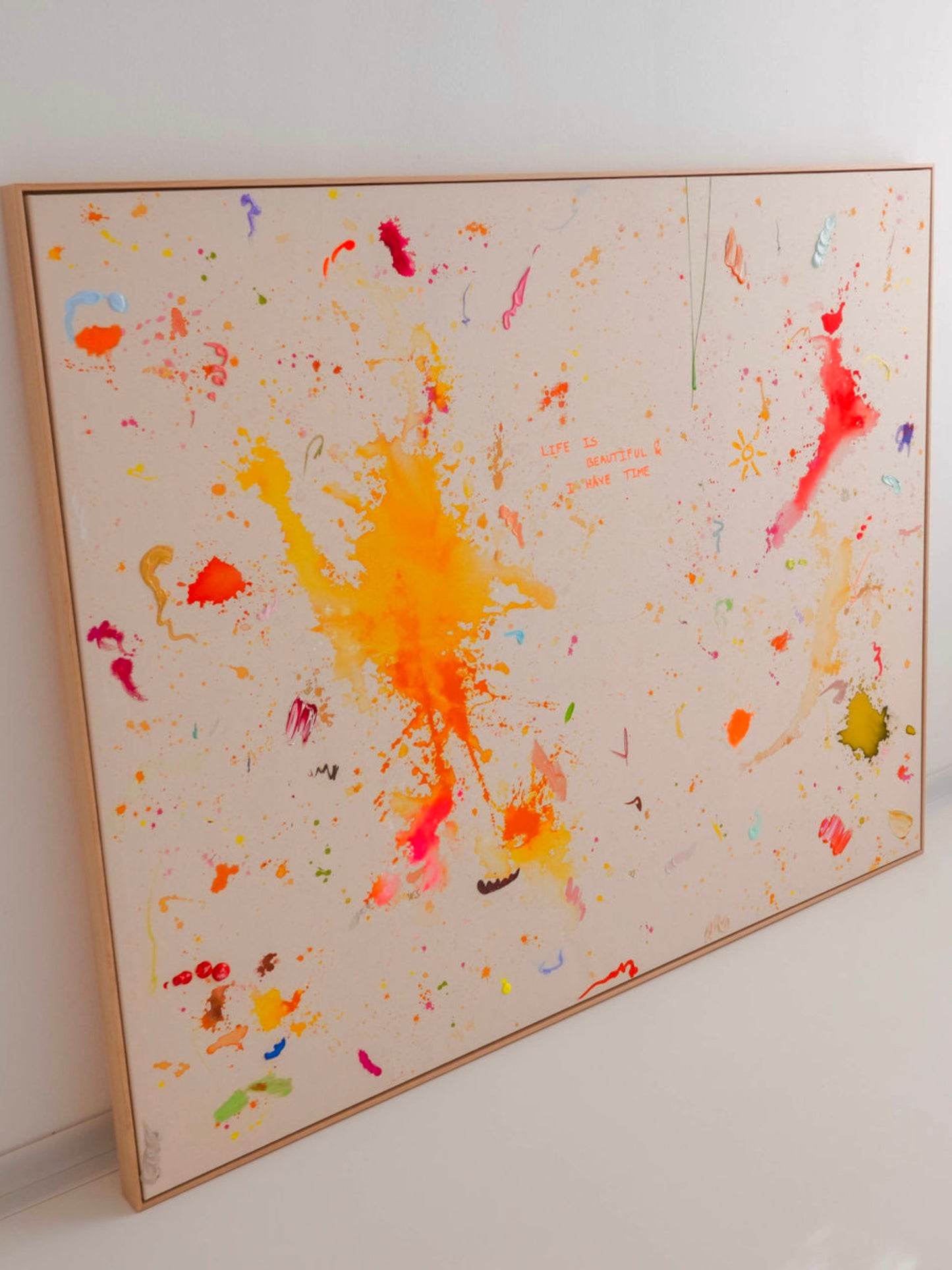 LIFE IS BEAUTIFUL & I HAVE TIME 180x140cm EXTRA TIEF