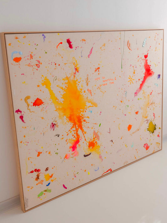 LIFE IS BEAUTIFUL & I HAVE TIME 180x140cm EXTRA TIEF