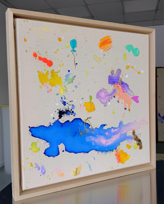 ICH WÜNSCH DIR Segelboot 40x40cm