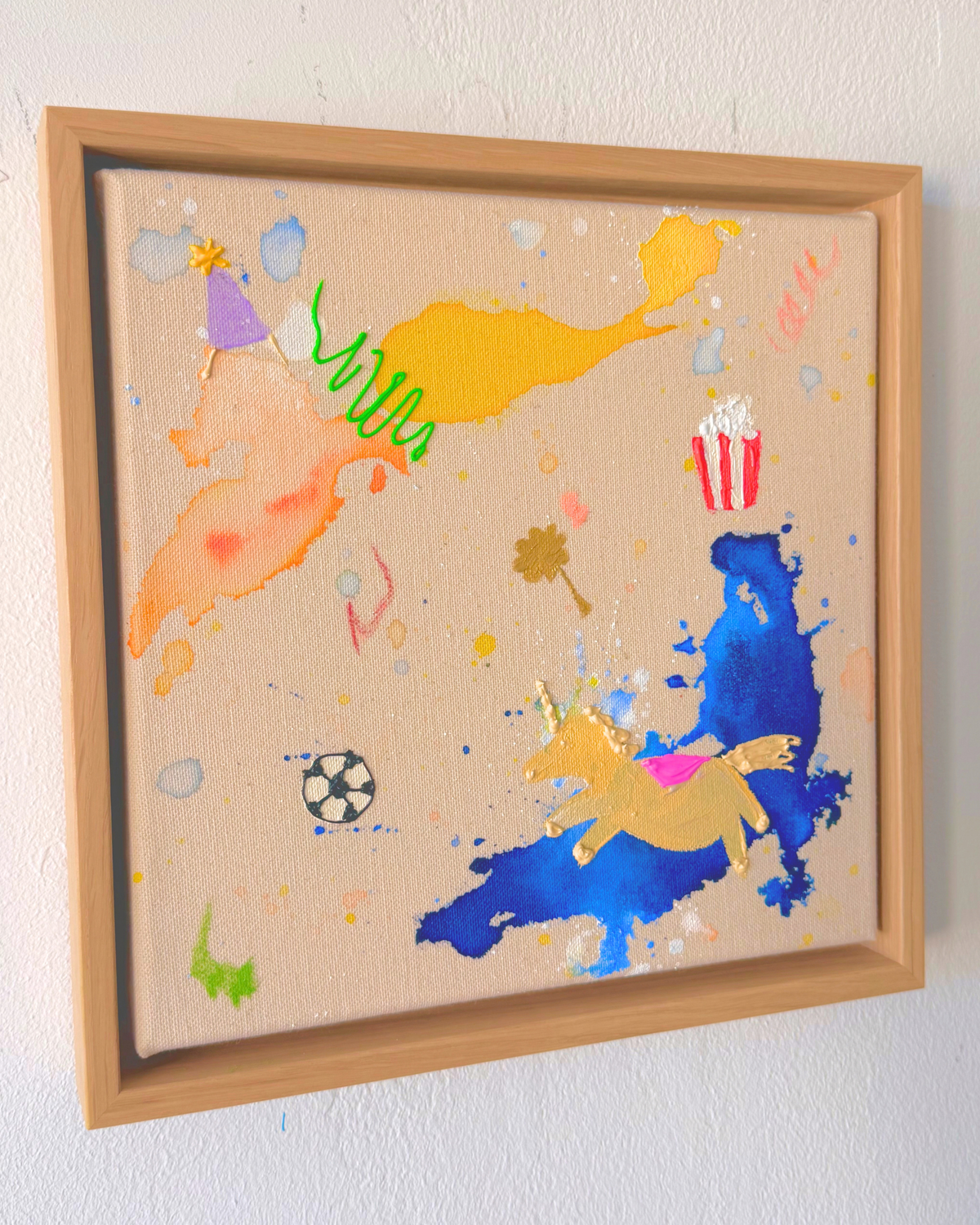 Ich wünsch dir Einhorn spielt Fußball 25x25cm