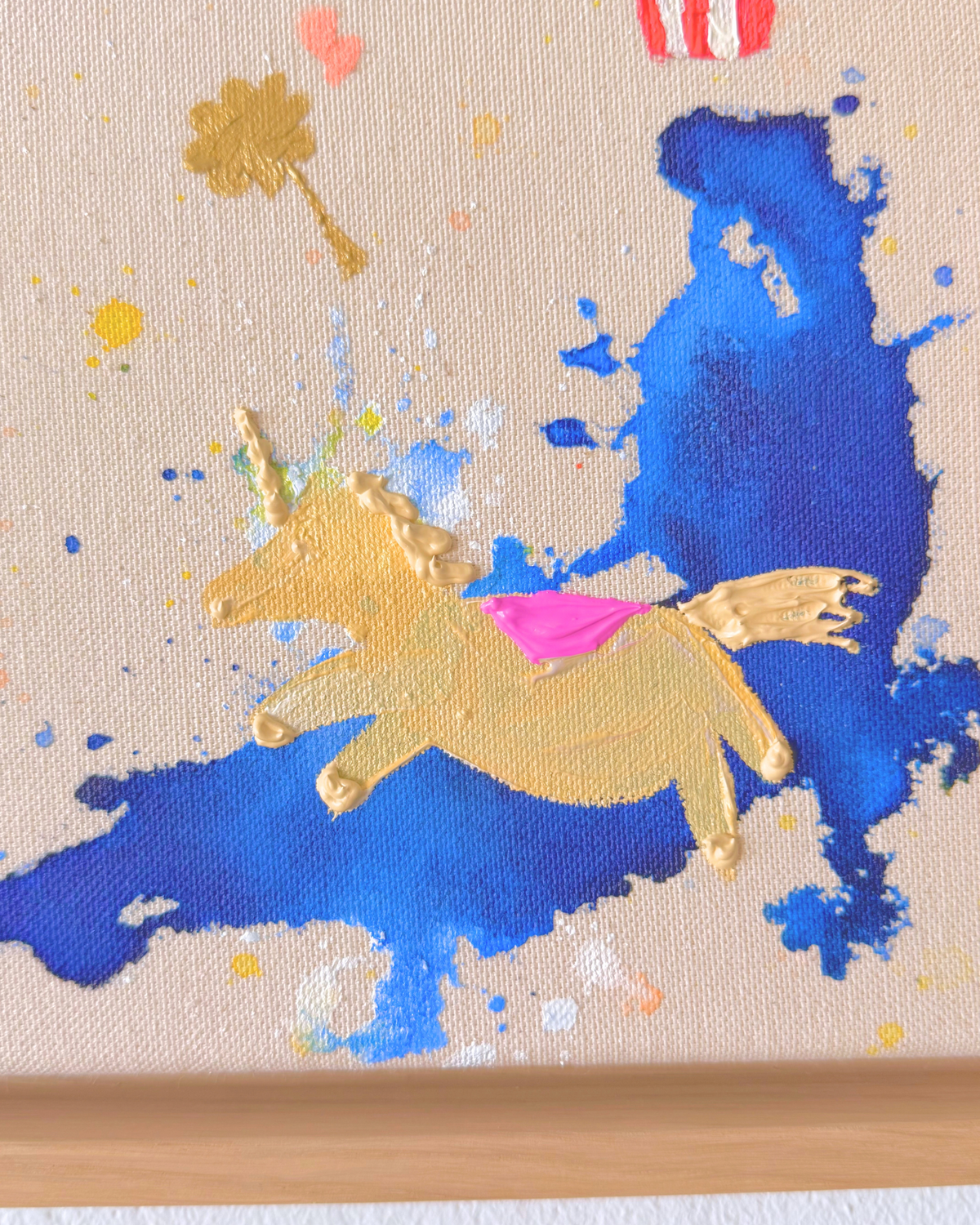 Ich wünsch dir Einhorn spielt Fußball 25x25cm