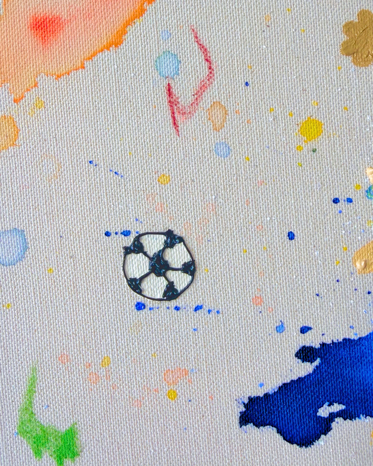 Ich wünsch dir Einhorn spielt Fußball 25x25cm