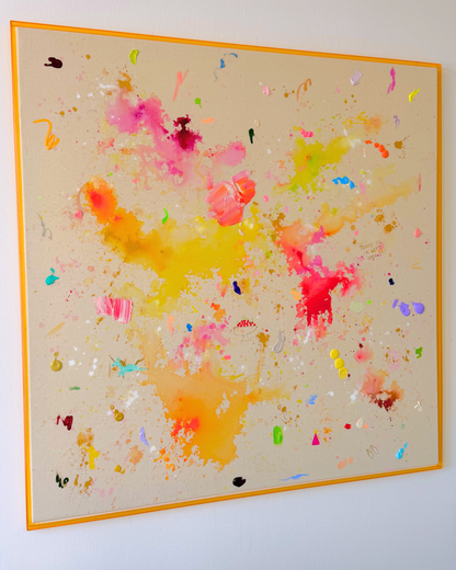 TODAY IS A GIFT, OPEN IT  120x120cm