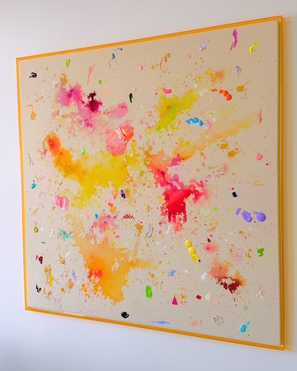 TODAY IS A GIFT, OPEN IT  120x120cm
