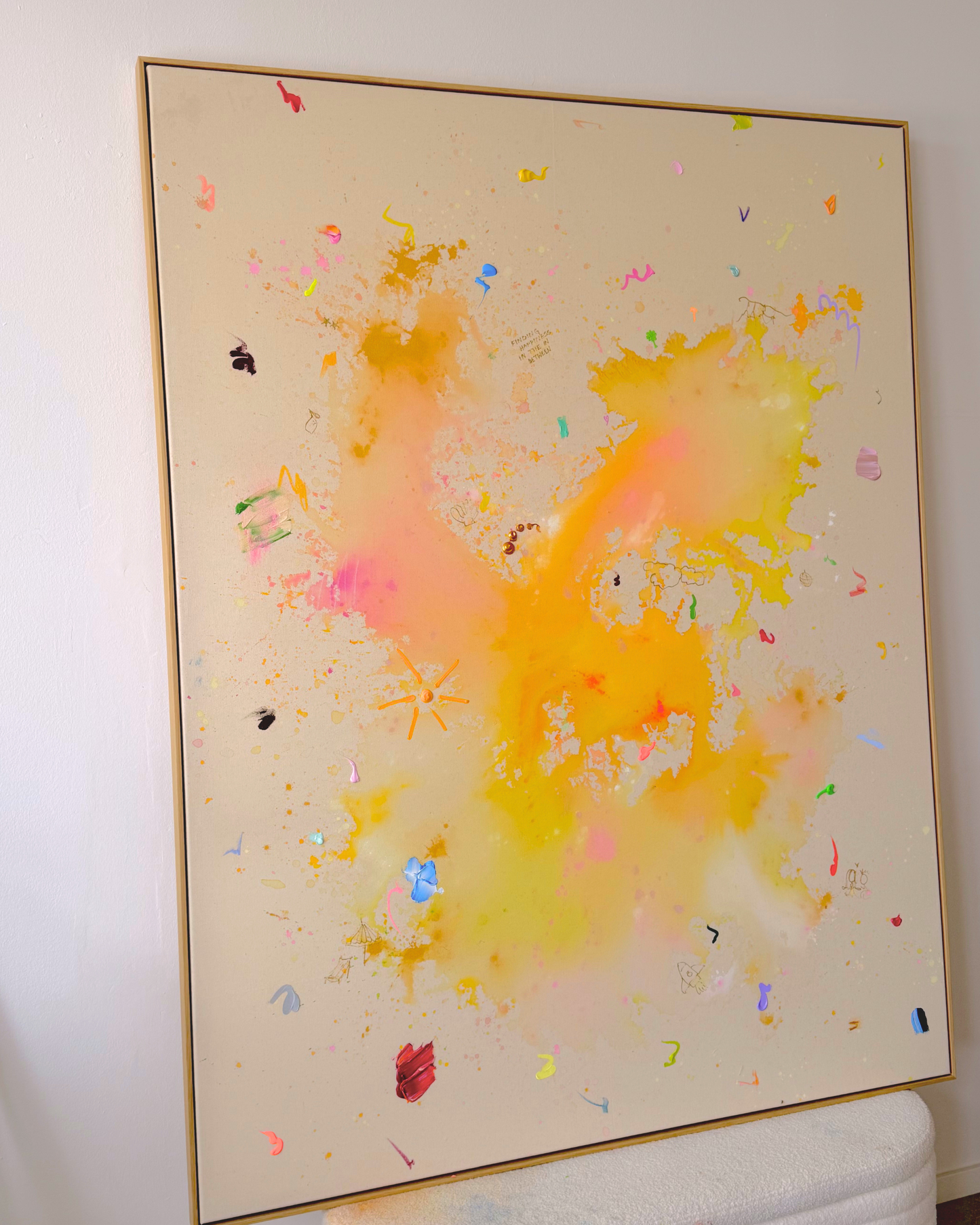 FINDING HAPPINESS IN THE IN BETWEEN 180x140cm EXTRA TIEF