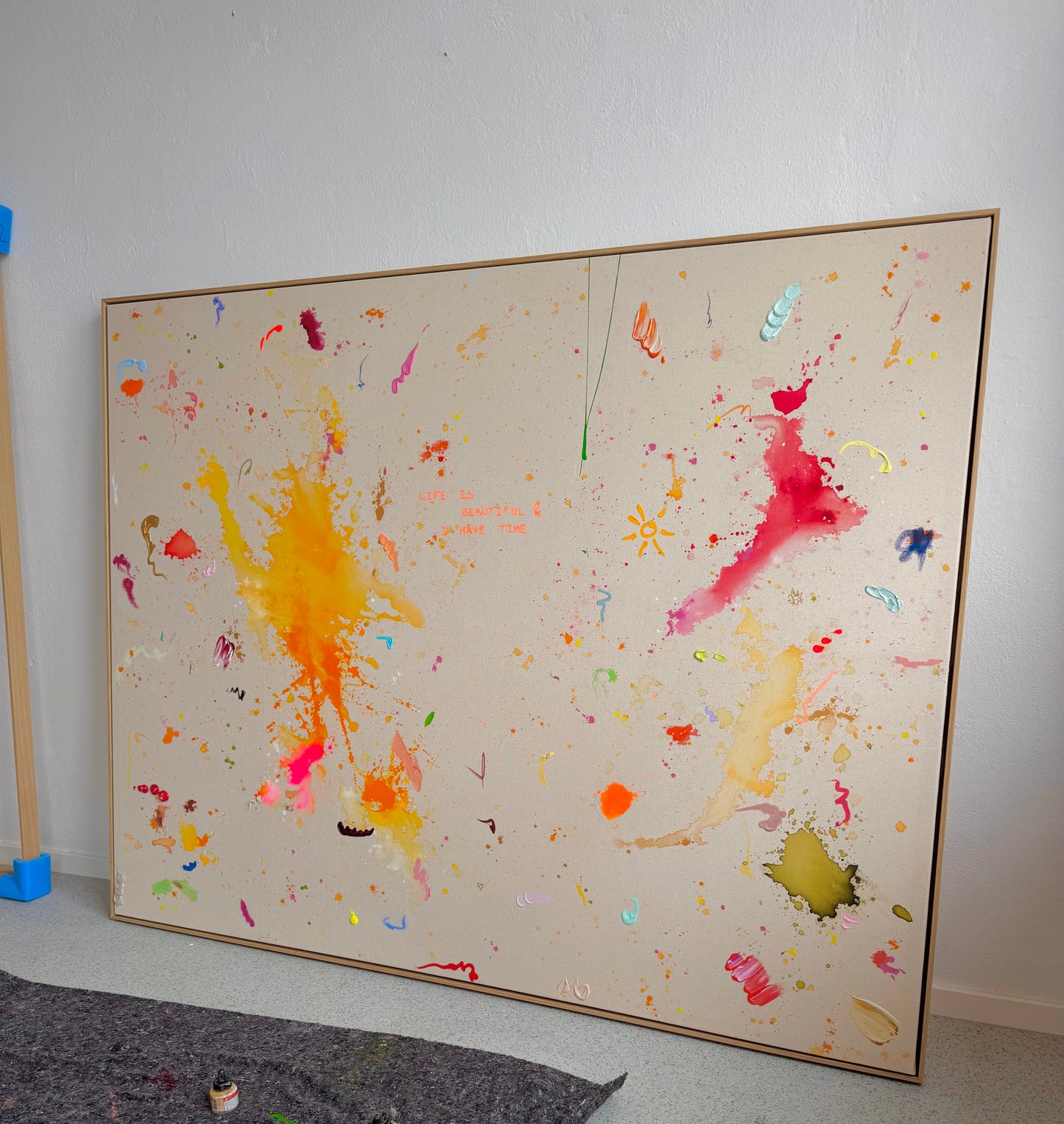 LIFE IS BEAUTIFUL & I HAVE TIME 180x140cm EXTRA TIEF