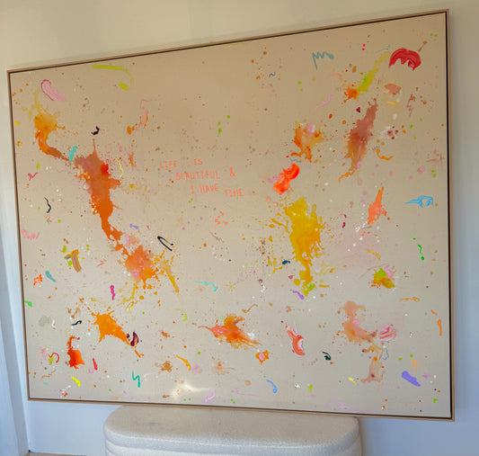 LIFE IS BEAUTIFUL & I HAVE TIME 203x163cm