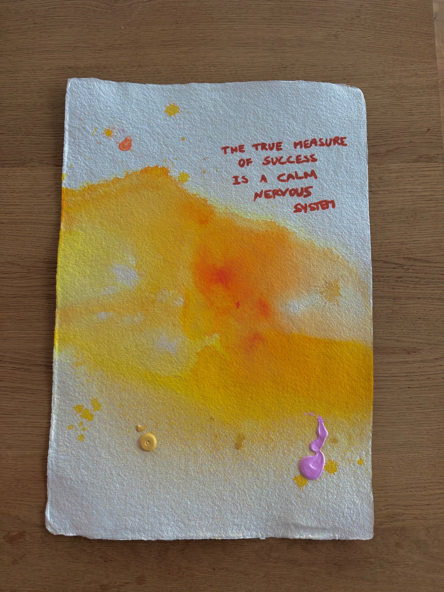 THE TRUE MEASURE OF SUCCESS IS A CALM NERVOUS SYSTEM Paperwork