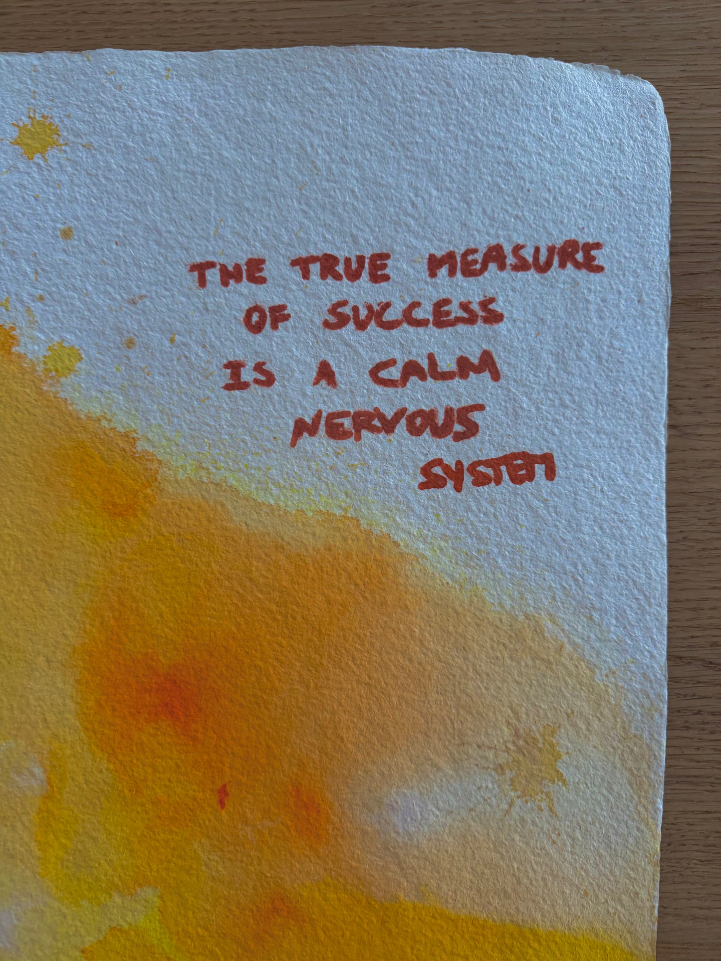 THE TRUE MEASURE OF SUCCESS IS A CALM NERVOUS SYSTEM Paperwork