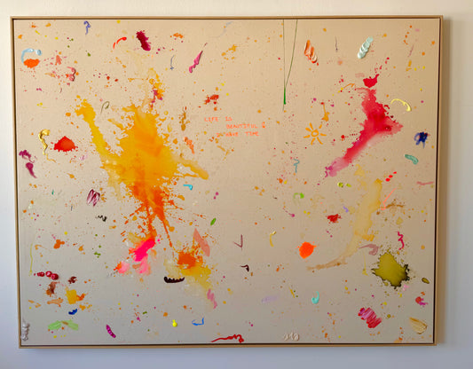 LIFE IS BEAUTIFUL & I HAVE TIME 180x140cm EXTRA TIEF