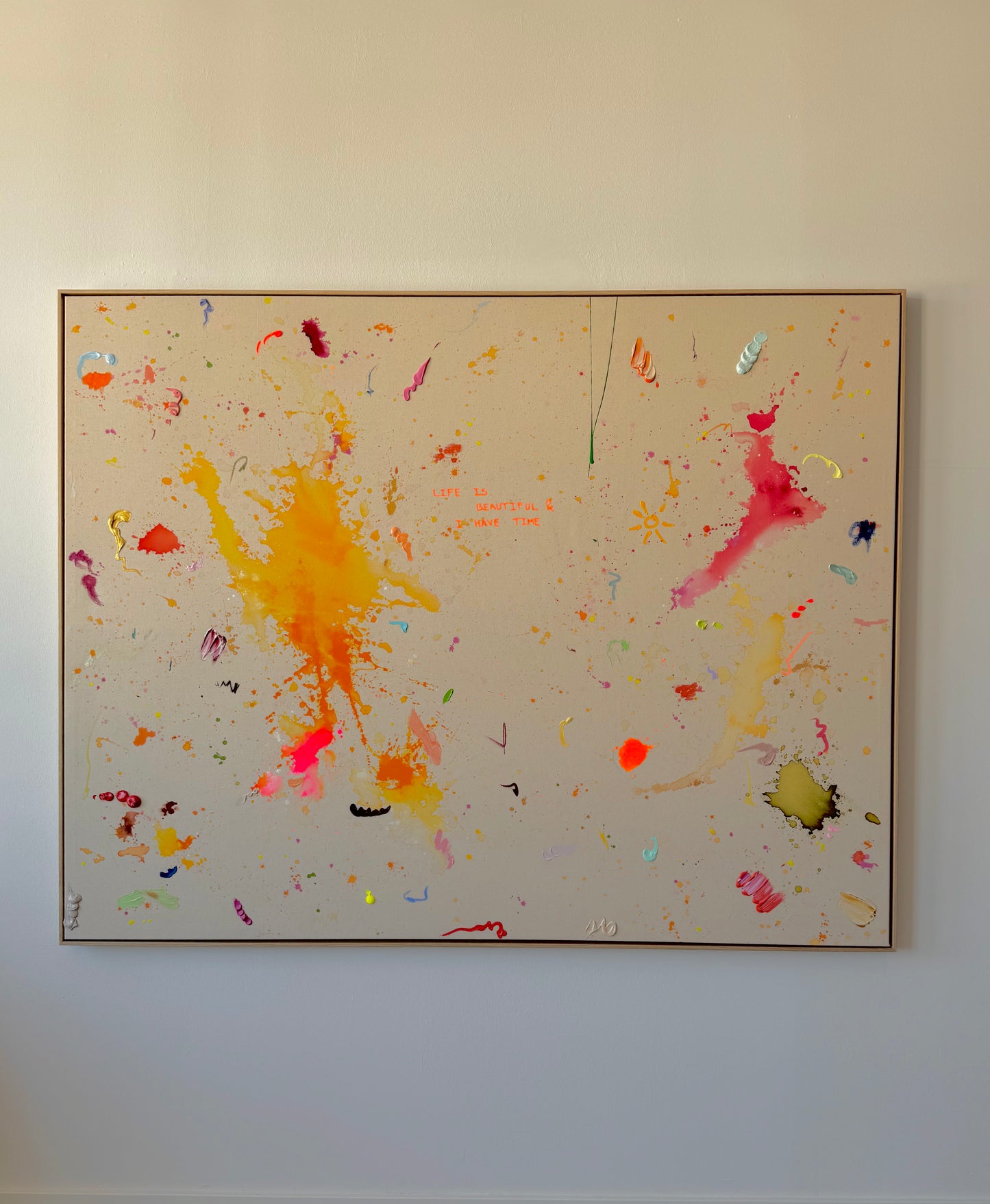 LIFE IS BEAUTIFUL & I HAVE TIME 180x140cm EXTRA TIEF