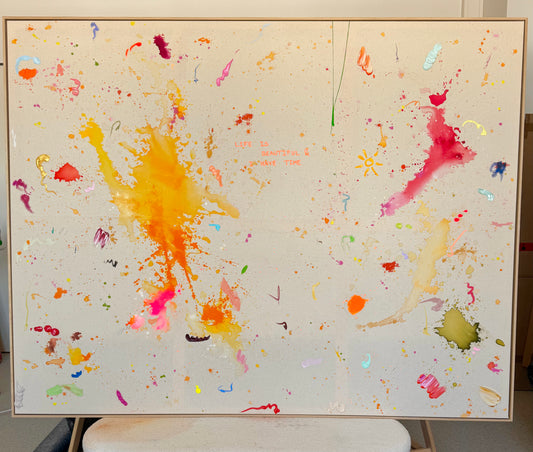 LIFE IS BEAUTIFUL & I HAVE TIME 180x140cm EXTRA TIEF