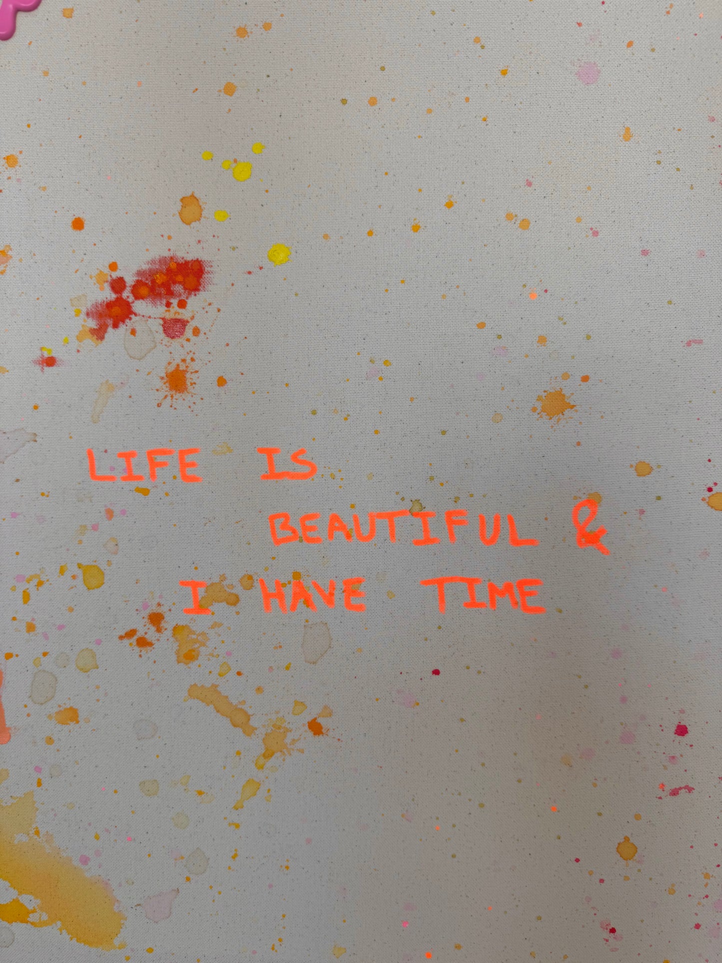 LIFE IS BEAUTIFUL & I HAVE TIME 180x140cm EXTRA TIEF