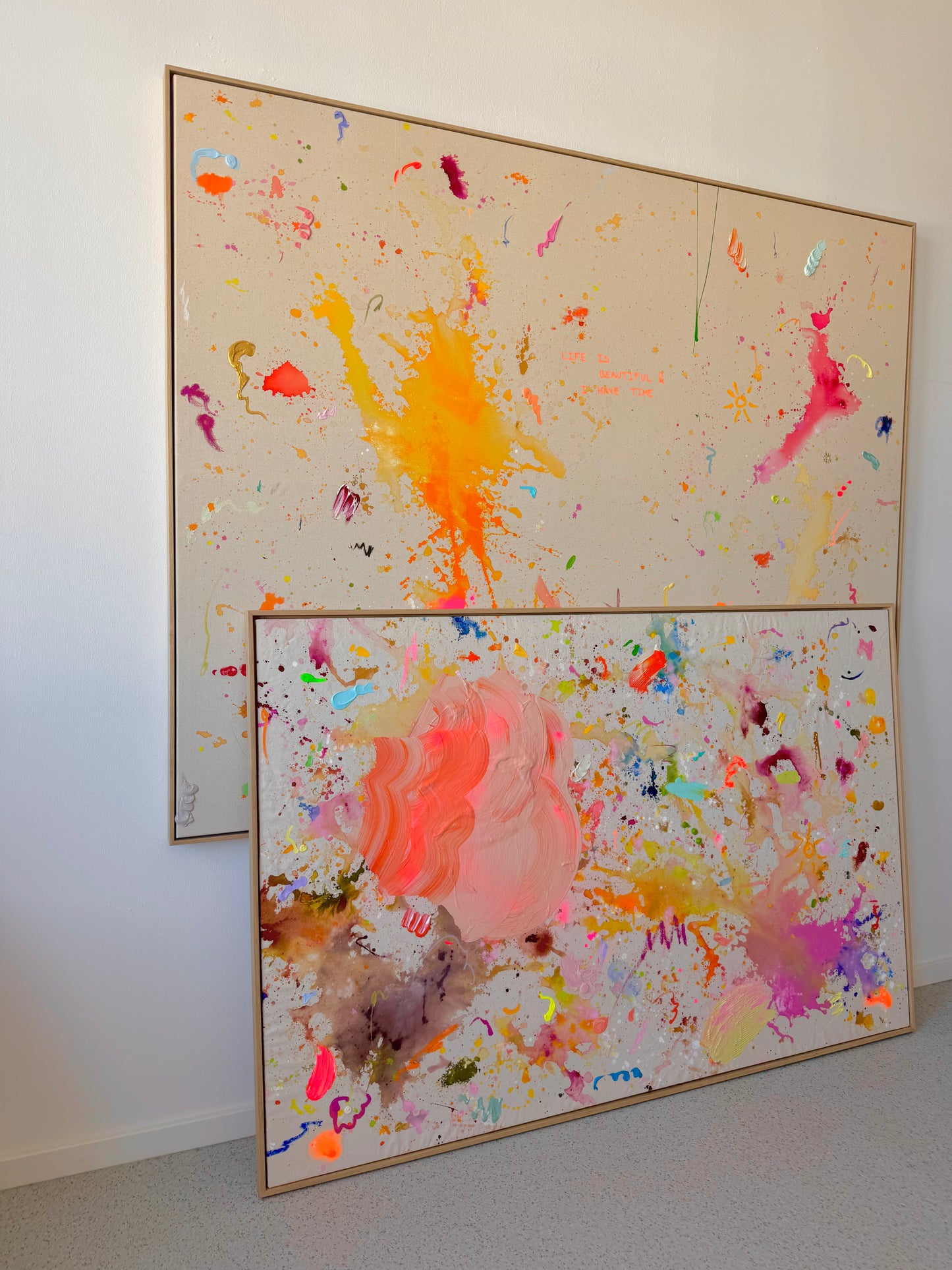 LIFE IS BEAUTIFUL & I HAVE TIME 180x140cm EXTRA TIEF